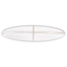 Plaque de plafond ovale Mountline I15535S RAL9003 blanche 120 x 40 x 3 cm avec support de suspension