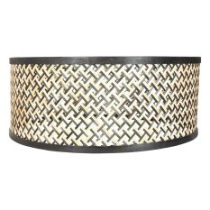 Naturel met zwart bamboe/houten lampenkap K1066BS ⌀50cm met E27 support. - Zwart - Bamboe, Hout - Steinhauer