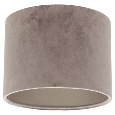 Grijs/Taupe Velours Lampenkap K3084GS ⌀20cm met E27 support. - Grijs - Textiel - Steinhauer