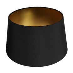 Zwart linnen lampenkap K5894SS ⌀30cm met E27 onder support. - Zwart - Textiel - Steinhauer