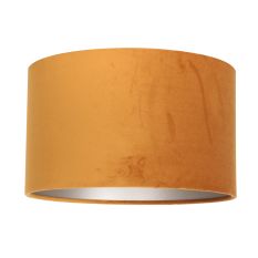 Goud/geel velours lampenkap K7396KS ⌀30cm met E27 support. - Goud - Textiel - Steinhauer