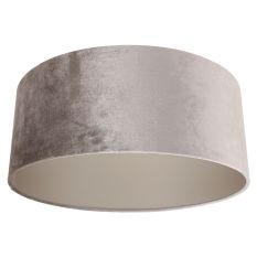 Grijs/Taupe Velours Lampenkap K1066GS ⌀50cm met E27 support - Grijs - Textiel - Steinhauer