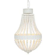 Witte kralen hanglamp Ella 10191W met 3 x een E14 fitting