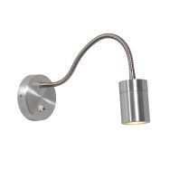 Applique murale couleur acier avec bras flexible 3390ST Upround – source lumineuse incluse
