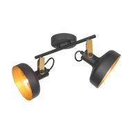Zwarte 2 lichts spot / wandlamp Prato 4119ZW