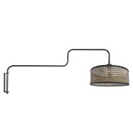 Black Wall Lamp Bloeba 4181ZW with natural / black bamboo shad