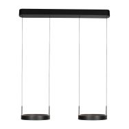 Black pendant lamp Mykty 4204 Two floating rings, individually height-adjustable, 6500 lumens, 2700K