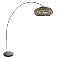 Vloerlamp Solva Bamboo 4232ZW met gevlochten bamboe kap Ø50 cm