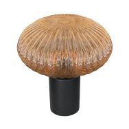 Lampe de table Bloeba 4235ZW avec verre nervuré ambré