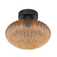 Plafonnier Bloeba 4236ZW avec verre nervuré ambré