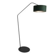 Lampadaire noir Zig-Zag 4246ZW avec abat-jour en velours vert – Design unique et utilisation fonctionnelle