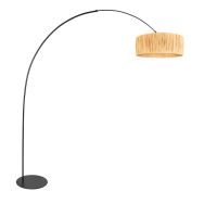 Lampadaire noir Curve 4262ZW avec abat-jour en herbe de couleur naturelle – Design unique et utilisation fonctionnelle