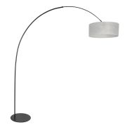 Lampadaire noir Curve 4266ZW avec abat-jour en sizoflor argenté transparent – Design unique et utilisation fonctionnelle