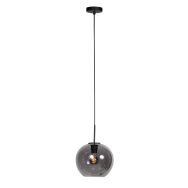 HaloSwap 4293ZW – Zwarte hanglamp met bolvormig smoke glas van Ø25 cm