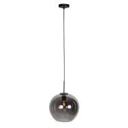 HaloSwap 4294ZW – Schwarze Hängelampe mit kugelförmigem Rauchglas Ø30 cm
