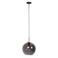 HaloSwap 4294ZW – Zwarte hanglamp met bolvormig smoke glas van Ø30 cm