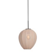 HaloSwap 4298ZW – Zwarte hanglamp met lichtdoorlatende linnen kap van Ø25 cm