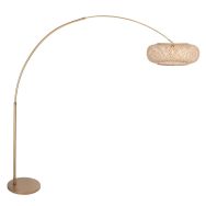 Lampe Arc Bronze Sparkled Light 4309BR – Éclairage Élégant avec Abat-jour en Bambou