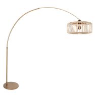 Lampe Arc Bronze Sparkled Light 4310BR – Éclairage Élégant avec Abat-jour en Bambou
