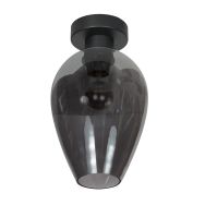 Plafonnier Bloeba 4371ZW avec abat-jour goutte en verre fumé Ø22,5 cm