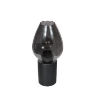 Tafellamp Bloeba 4378ZW met rookglas druppelkap Ø15 cm