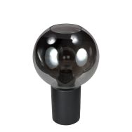 Lampe de table Bloeba 4380ZW avec abat-jour rond en verre fumé Ø20 cm