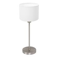 Tafellamp Noor 4411ST – Brushed Steel with White Linen Shade