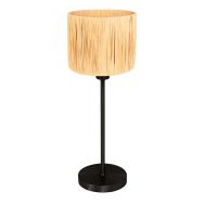 Tafellamp Noor 4421ZW – Black steel with rattan shade