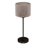 Tafellamp Noor 4423ZW – Matte black with gray velour shade