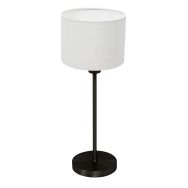 Tafellamp Noor 4425ZW – Black steel with white linen shade