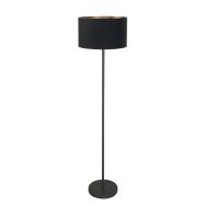 Stehlampe Noor 4436ZW – Schwarzer Rahmen mit schwarzem Leinenlampenschirm