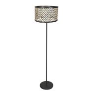 Stehlampe Noor 4438ZW – Schwarzes Gestell mit Bambus-Schirm in natur/schwarz