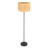 Floor Lamp Noor 4439ZW – Black Steel with Woven Shade
