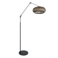 Vloerlamp Prestige Chic 4569ZW – in hoogte verstelbaar met karaktervolle bamboekap