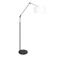 Lampadaire noir Prestige Chic 8112ZW avec abat-jour en lin blanc fin
