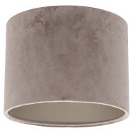 Grijs/Taupe Velours Lampenkap K3084GS ⌀20cm met E27 support.