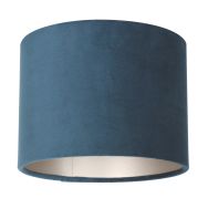 Blauw Velours Lampenkap K3084ZS ⌀20cm met E27 support.