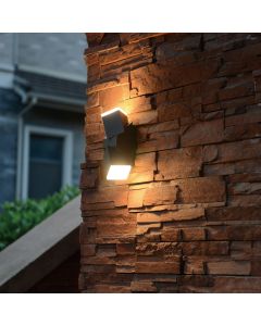 Buitenlamp Jack 1507ZW - zwarte wandlamp met verstelbaar licht - Zwart - Elektronica, Kunststof, Metaal - Steinhauer (foto 8)