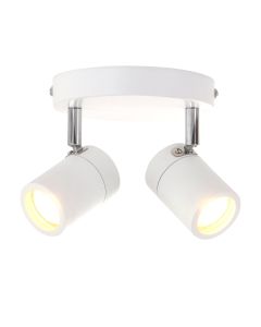 Witte 2-lichts spot Upround 2487W inclusief lichtbronnen - Wit - Elektronica, Kunststof, Metaal - Steinhauer