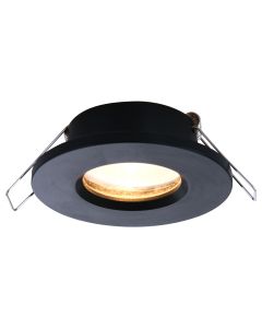 Inbouwspot Pélite Spot 2488ZW zwarte badkamerspot Ø10 cm - Zwart - Elektronica, Kunststof, Metaal - Steinhauer