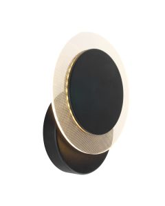 Wandlamp Lido 2564ZW zwarte LED lamp Ø17 cm draaibaar - Transparant, Zwart - Elektronica, Kunststof, Metaal - Steinhauer