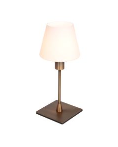 Tafellamp Ancilla 3100BR brons touch on/off met opaal wit glas - Brons - Elektronica, Glas, Metaal - Steinhauer