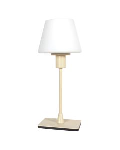 Tafellamp Ancilla 3100CR crème touch on/off met wit glas