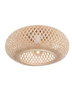 Plafondlamp Maze 3128BE – beige bamboe lamp met rustige sfeer - Beige - Bamboe, Metaal - Steinhauer