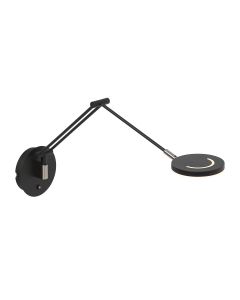 Wandlamp Soleil 3259ZW zwart met verstelbare arm - Zwart - Elektronica, Glas, Metaal - Steinhauer