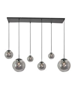 Hanglamp Bollique New 3499ZW Zwart 6 lichts E27 - Zwart - Elektronica, Glas, Metaal - Steinhauer