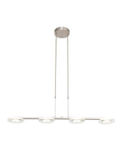 Hanglamp Turound 3512ST Staal 4-lichts - Staal - Elektronica, Glas, Metaal - Steinhauer