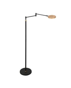 Rechargeable, dimmable black floor lamp with adjustable light color and side arm – Perfect for any contemporary interior