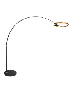 Lampe arc Ringlux 4130GO noire avec or lampe de sol LED de luxe