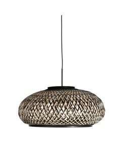 Nox Light 4476ZW – woven bamboo in black and natural Ø50